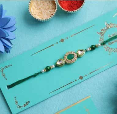 Green Jewellery Style Rakhi