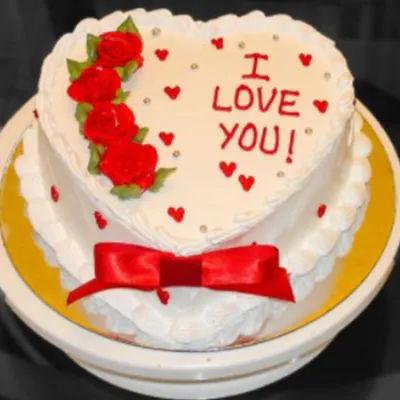 Eggless Valentine Heart Cake