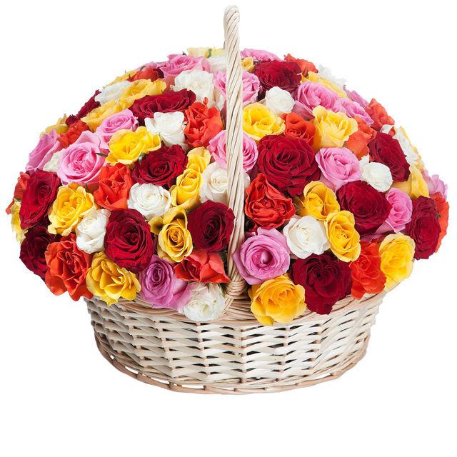 Roses Flower in a Basket