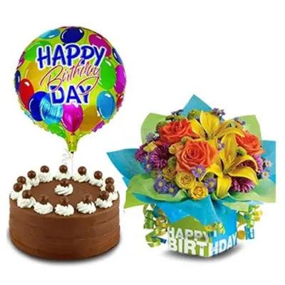 Mix Flowers And Birthday Wishes