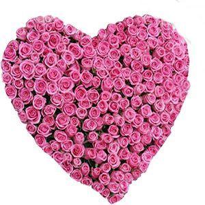 Pink Rose Heart Flower