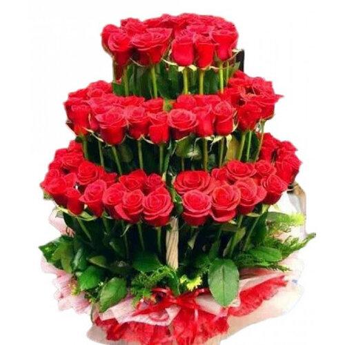 120 Red Roses - 3 Tier Flower