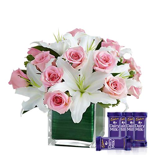 Elegant Pink and White - Dairy Milk Combo