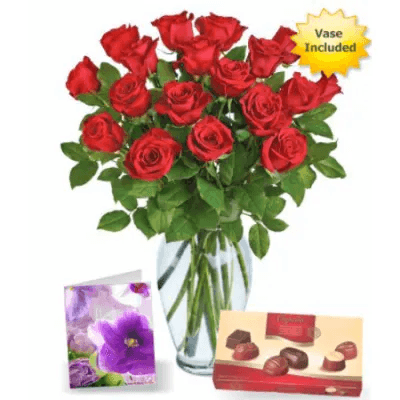 18 Red Roses N Chocolate