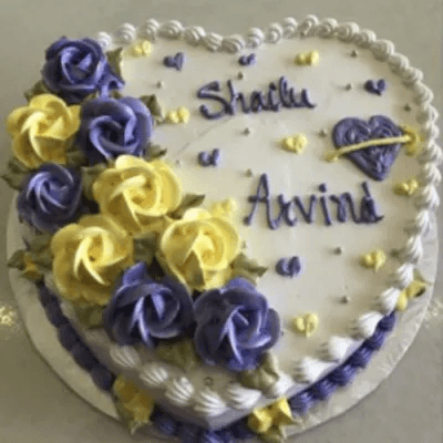 Eggless Heart Shape 1 Kg Vanilla Cake