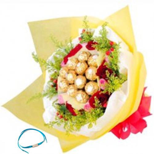 Roses & Ferrero Rocher Bunch - Friendship Day Chocolate