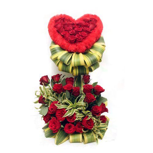 2.5 Feet Tall Arrangement of Red Roses Flower