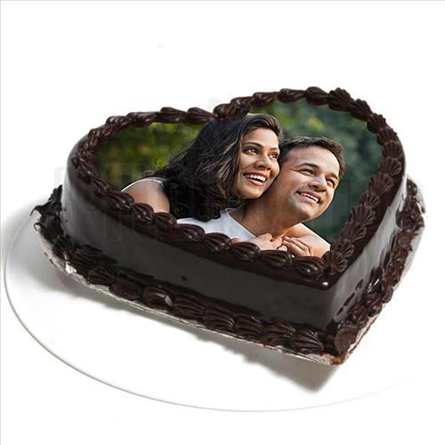 Chocolate Photo Cake Eggless - 1 Kg