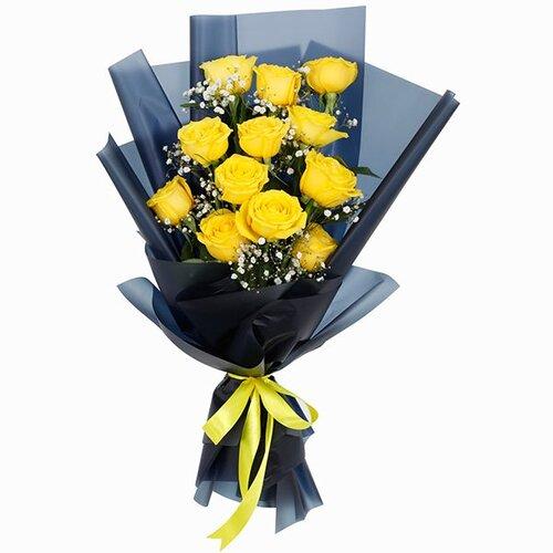 Designer Yellow Roses Flower Bouquet