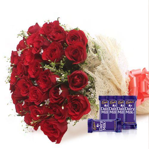 Full of Romance - In Jute Wrap with Dairy Milk Chocolates