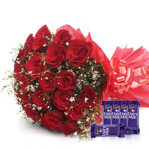 Full of Romance - In Tissue Wrap with Dairy Milk Chocolates