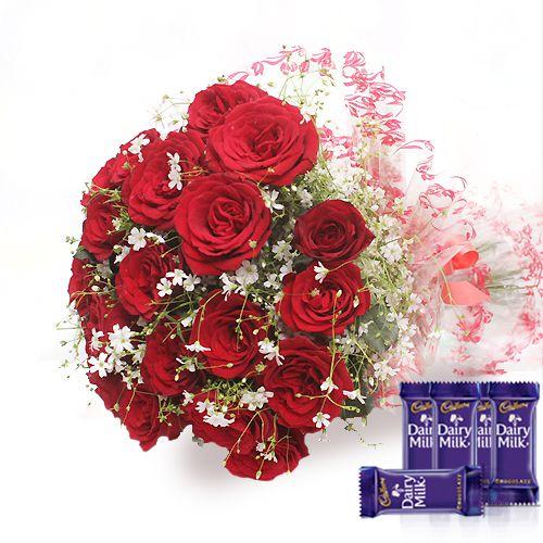 Just for Love with Dairy Milk Chocolates Combo