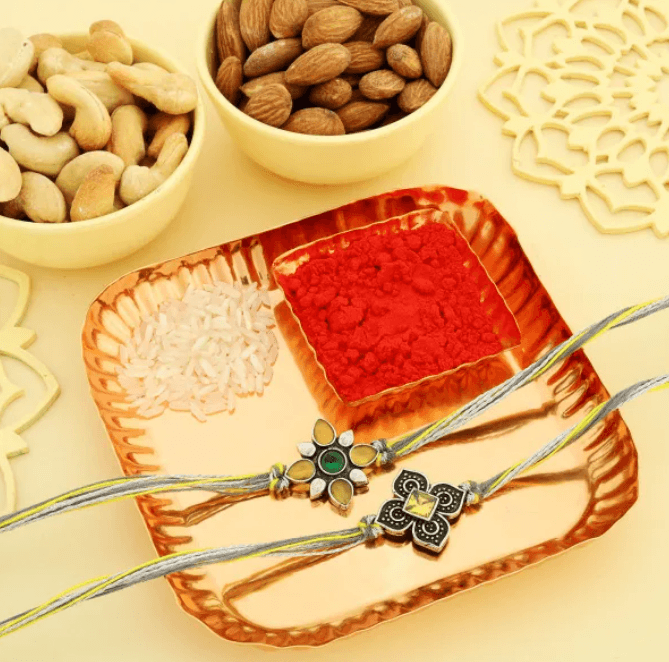 Handcrafted Oxidized Rakhi Gift Box for Brother