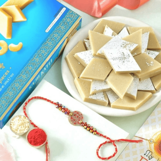 Delightful Cashew Sweets with Ravishing Rakhi