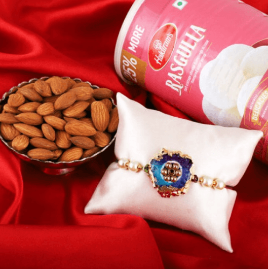 Joyful Rakhi with Sweets and Nuts