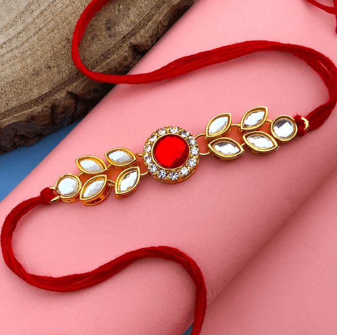 Bold Crimson Half Band Rakhi