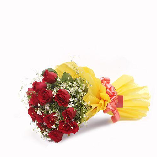 Lovely Roses Flower Bunch - In Tissue Wrap