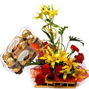 Lily & Carnation Flower Collection Combo