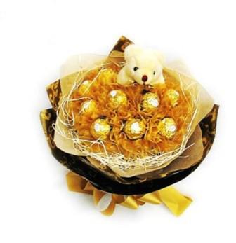 Teddy & Chocolate Valentine Bouquet Combo