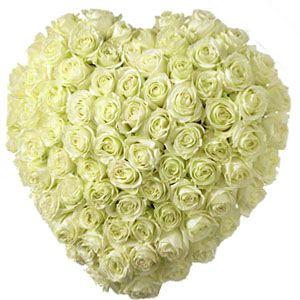 White Rose Heart Flower