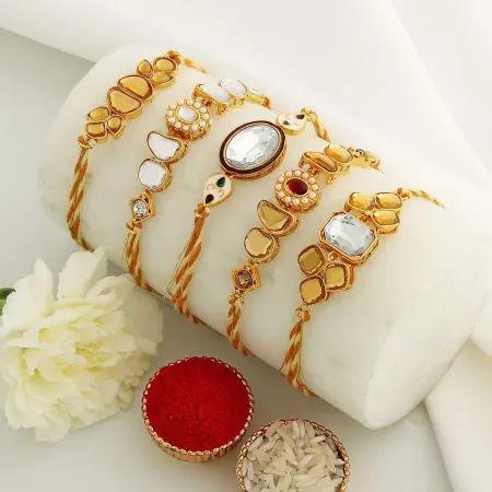 Set of 5 Precious Family Rakhi Hamper Gift