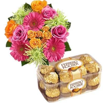 Mixed Flowers With Ferrero