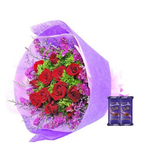 15 Rose Designer Bunch - Silk Combo