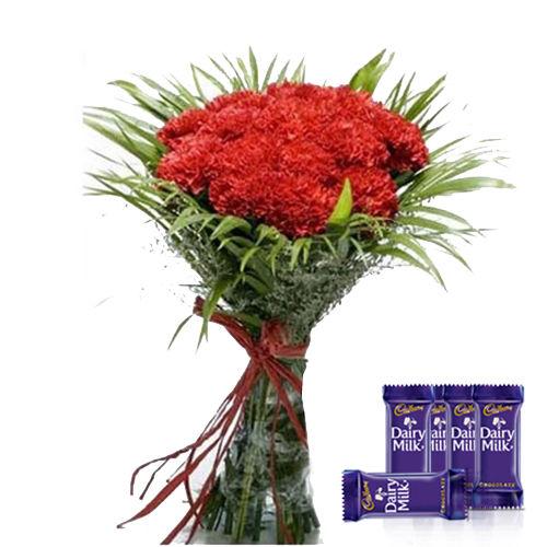Carnations For Rakhi Special Collection - Dairy Milk
