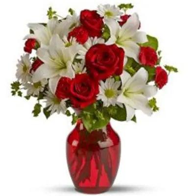 White Lilies With Roses I
