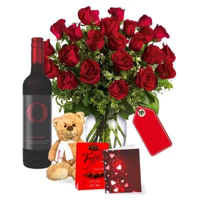 Premium Roses N Wine Selection