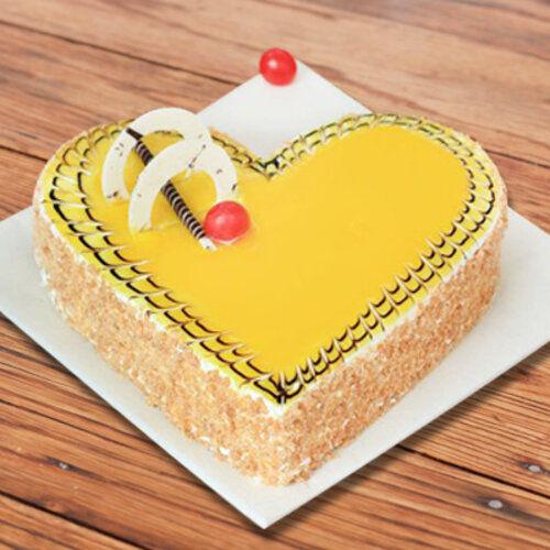 Butterscotch Heart Gateau Cake