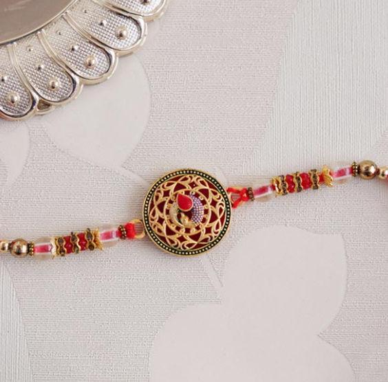 Designer Golden Rakhi