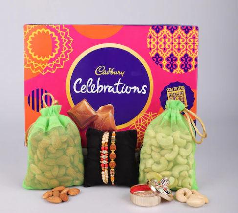 Sibling Love Combo - 2 Rakhi, Chocolates & Dry Fruits