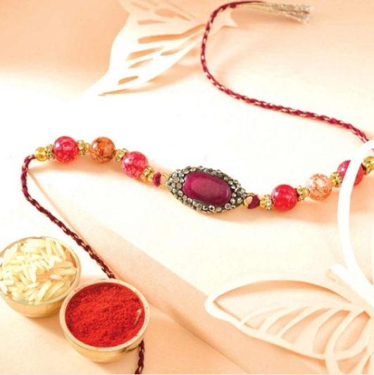 Premium Gemstone Rakhi Grandeur