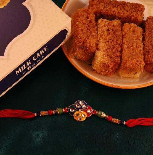 Milk Cake Tradition Rakhi Combo