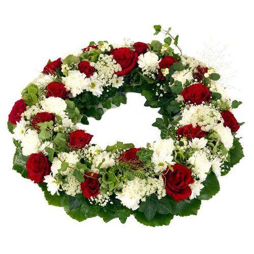 Red N White Wreath Flower