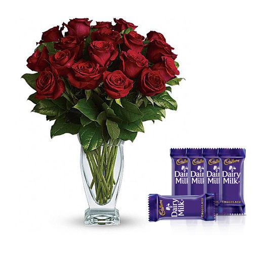 Classic Roses - Dairy Milk Collection Combo
