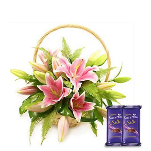 Basket of Lily - Silk Combo