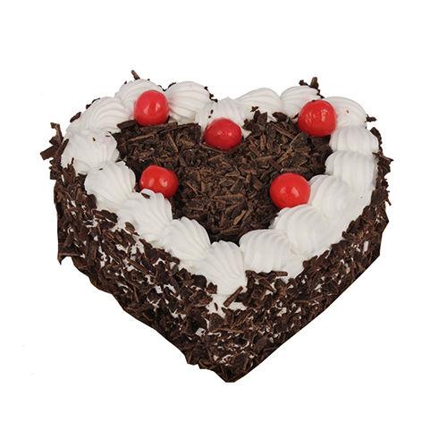 Black Forest Heart Cake Eggless - 1 Kg