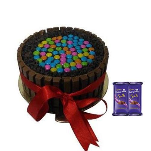 Gems & Chocolate Cake - 1 kg - Silk