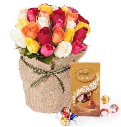 30 Mix Roses With Chocolate