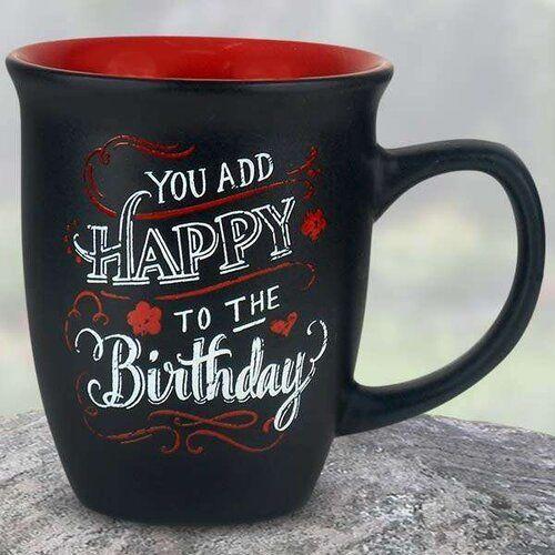 Personalised Birthday Mug - Black Addon