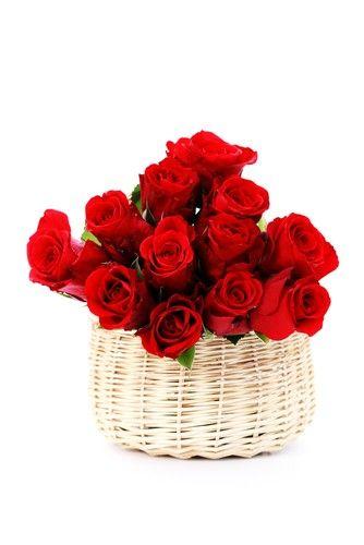 Basket of red Roses Flower