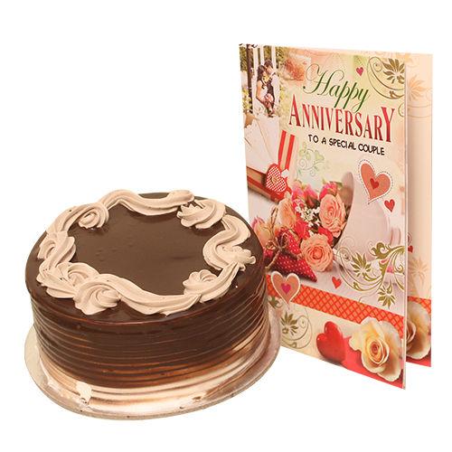 Chocolate Cake with Greetings Card Combo