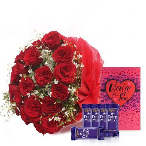The Perfect 24 with Dairy Milk Chocolates and A Greeting Card Combo