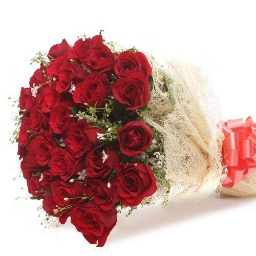 Full of Romance - Flower In Jute Wrap