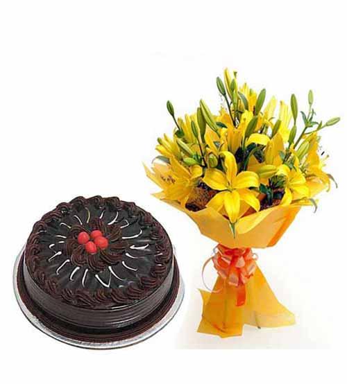 Asiatic Lilies & Cake Collection