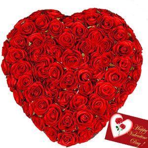 Valentine Red Roses Heart Flower