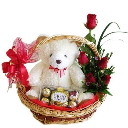 Teddy & Roses Gift Combo